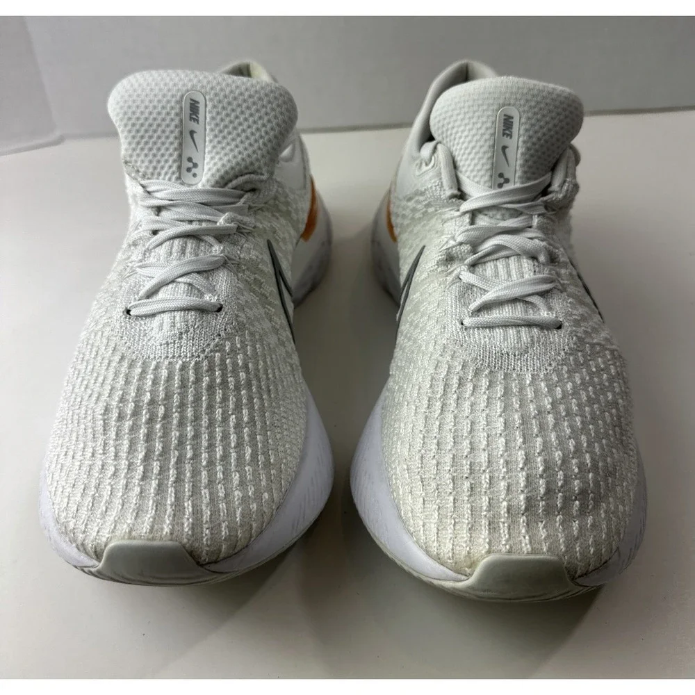 Nike React Infinity Run Flyknit 3 Shoes White Grey Kumquat Mens 11.5 DH5392-100 - Picture 2 of 16